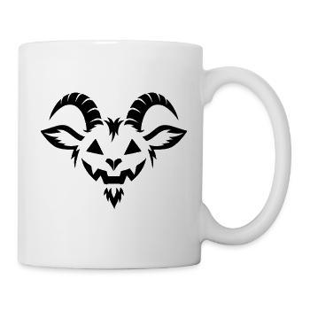 Halloween Ziege – Spooky Goat Face - Tasse - Weiß - Rechts