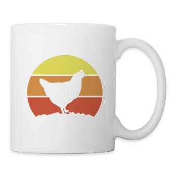 Huhn Silhouette Retro - Tasse - Weiß - Rechts