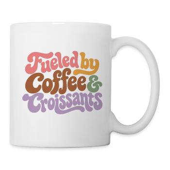 Coffee and Croissants Groovy Retro - Tasse - Weiß - Rechts