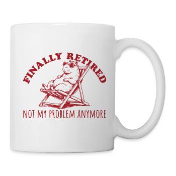 Retired Capybara im Liegestuhl Rente - Tasse - Weiß - Rechts