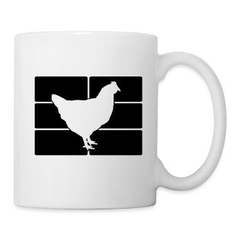 Huhn Silhouette Grafik - Tasse - Weiß - Rechts