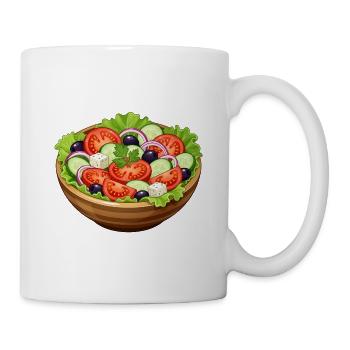 Frischer Tomaten Salat Cartoon - Tasse - Weiß - Rechts