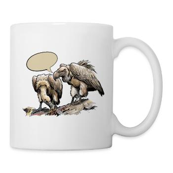 Zwei Geier auf Steinigem Grund - Tasse - Weiß - Rechts