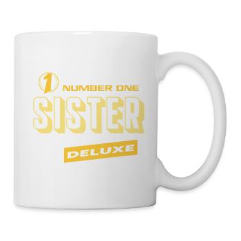 Sister Schwester Number One Deluxe Bester Familie - Tasse - Weiß - Rechts