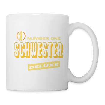 Schwester Number One Deluxe Bester Sprüche Sister - Tasse - Weiß - Rechts