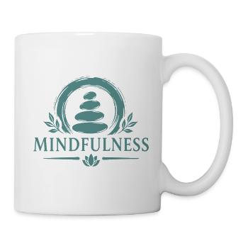 Mindfulness Achtsamkeit Zen Steine Meditation - Tasse - Weiß - Rechts