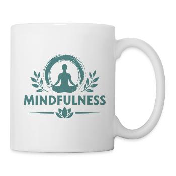 Mindfulness Achtsamkeit Meditierende Lotussitz  - Tasse - Weiß - Rechts
