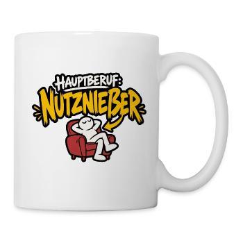 Hauptberuf Nutznießer Faulenzer - Tasse - Weiß - Rechts