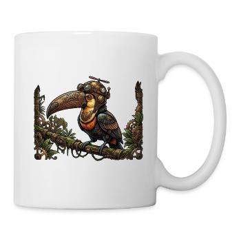 Zier-Steampunk-Tukan - Tasse - Weiß - Rechts