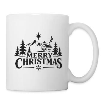 Merry Christmas Berghütte - Tasse - Weiß - Rechts