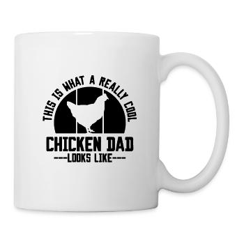 Huhn Papa Spruch Humor - Tasse - Weiß - Rechts