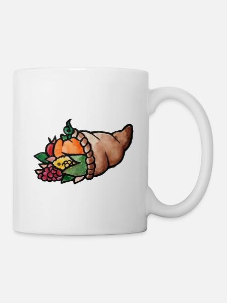 Aquarell Cornucopia Harvest - Tasse - Weiß