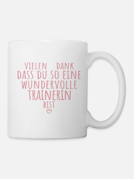 Beste Trainerin Herz Dankeschön Fußballtrainerin - Tasse - Weiß