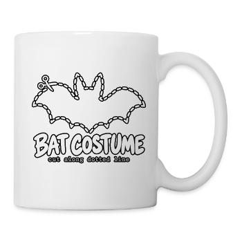 Bat Kostüm Schnittlinie Zeichnung - Tasse - Weiß - Rechts