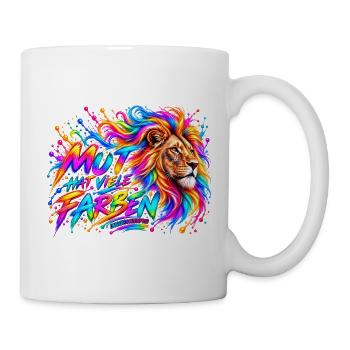 Mut hat viele Farben – Löwenstärke - Tasse - Weiß - Rechts