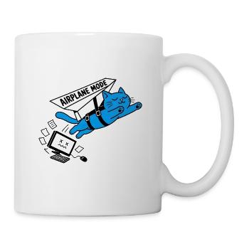 Burnout-Computer-Katzen-Flugzeugmodus - Tasse - Weiß - Rechts