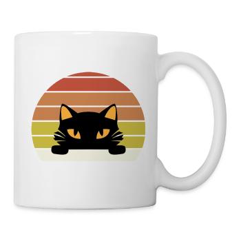 Katze Retro - Tasse - Weiß - Rechts