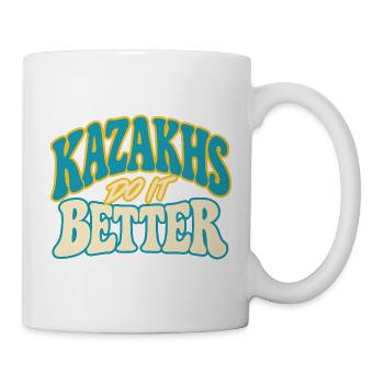 Kasachen Stolz mit Kulturmotiv - Tasse - Weiß - Rechts