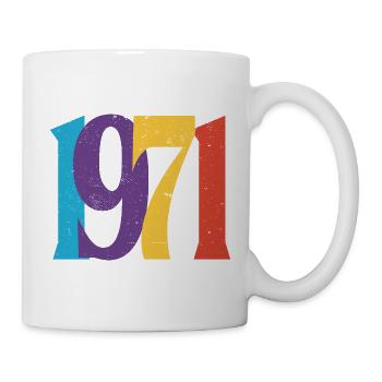Geboren 1971 Geburtstagsgeschenk Geburtstag 71 - Tasse - Weiß - Rechts
