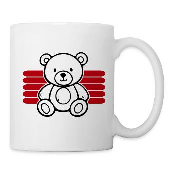 Baby Spielzeug Teddybär Stofftier lustige Sprüche - Tasse - Weiß - Rechts