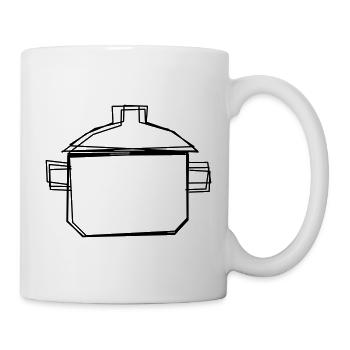 Kochtopf handgezeichnet - Tasse - Weiß - Rechts