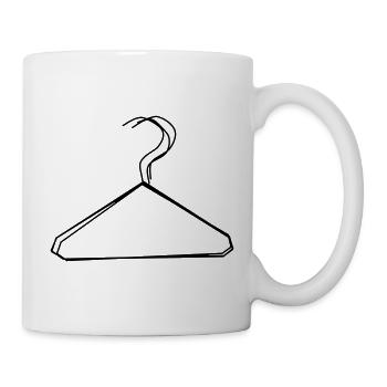 Kleiderbügel handgezeichnet - Tasse - Weiß - Rechts