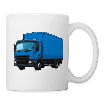 Blauer LKW Kraftvoller Transporter - Tasse - Weiß - Rechts