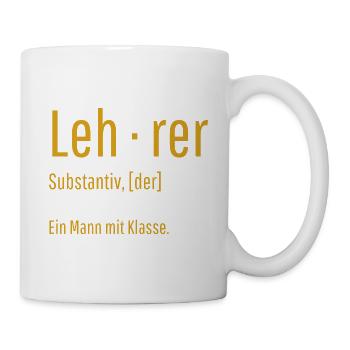 Lehrer Substantiv Definition Schule Geschenk - Tasse - Weiß - Rechts
