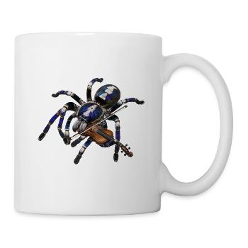 Vogelspinne mit Geige - Tasse - Weiß - Rechts