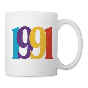 Geboren 1991 Geburtstagsgeschenk Geburtstag 91 - Tasse - Weiß - Rechts