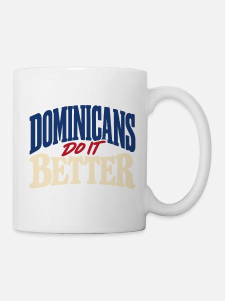 Dominikanischer Stolz in Blau Rot - Tasse - Weiß