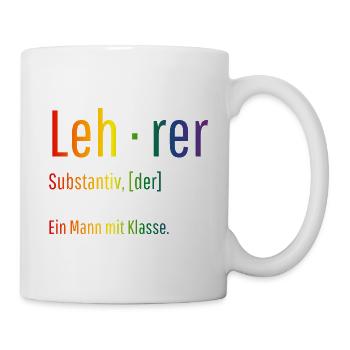 Lehrer Substantiv Definition Schule Geschenk - Tasse - Weiß - Rechts