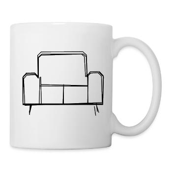 Sofa handgezeichnet - Tasse - Weiß - Rechts