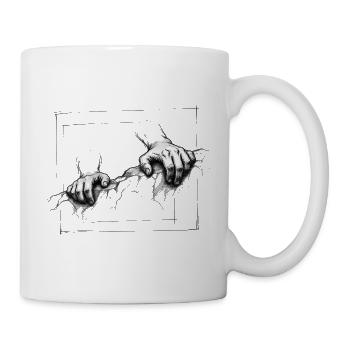 Kletterhände – Bouldering-Skizzenkunst - Tasse - Weiß - Rechts