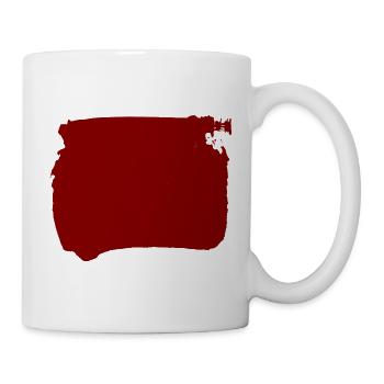 Roter Punkt - Tusche - Tasse - Weiß - Rechts