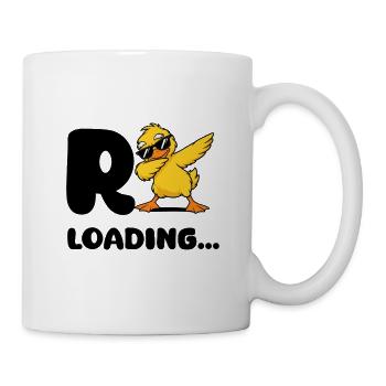 Lustiges Enten-Design mit großem R und Loading - Tasse - Weiß - Rechts
