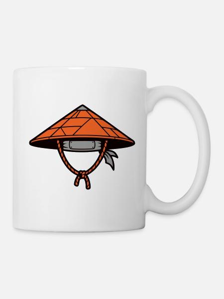 Ronin Bambushut Asien Icon - Tasse - Weiß
