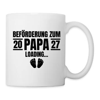 Beförderung zum Papa 2027 Loading - Tasse - Weiß - Rechts