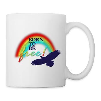 Né pour être libre - Mug blanc - blanc - Droite