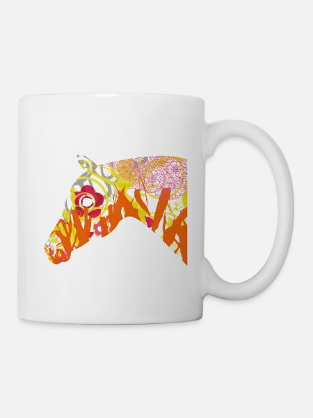 Pferdekopf bunt - Tasse - Weiß