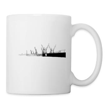 Hamburger Hafenskizze - Tasse - Weiß - Rechts