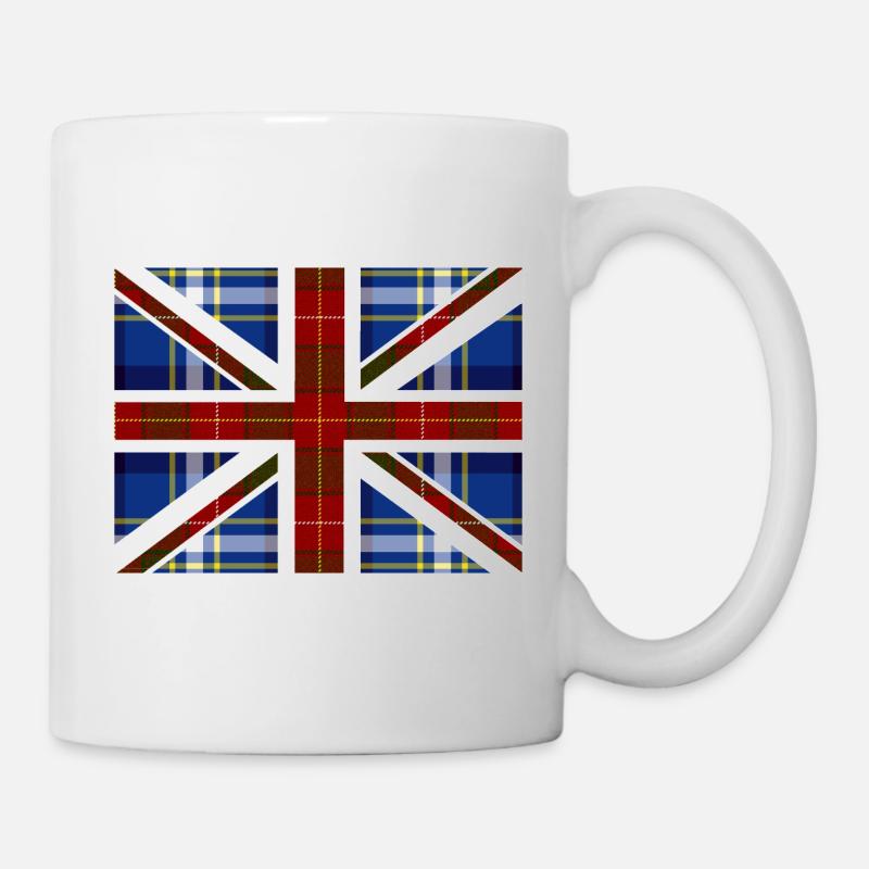 tartan union jack - Mug - white