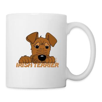 Irish Terrier Kopf - Tasse - Weiß - Rechts