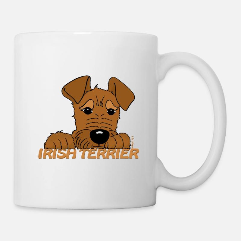 Irish Terrier Kopf - Tasse - Weiß
