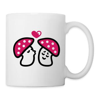 verliebte Pilze 3 - Tasse - Weiß - Rechts