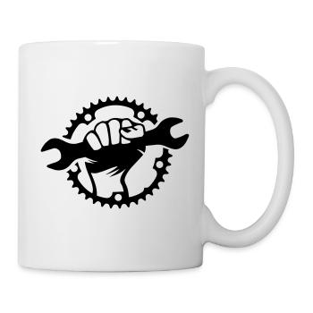chaîne vélo noël vélo vélo clé - Mug blanc - blanc - Droite