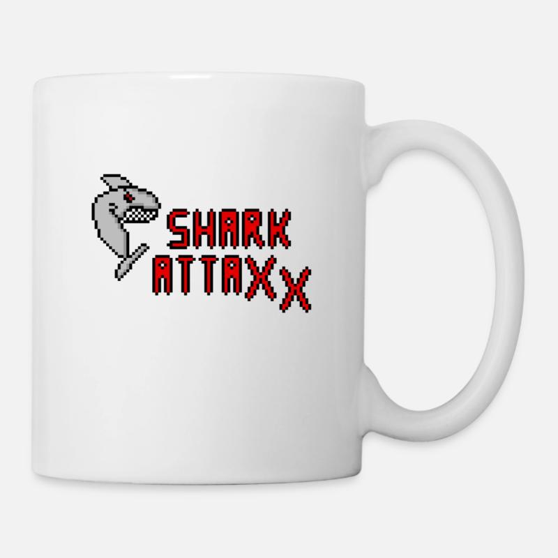 Pixel Shark - Tasse - Weiß