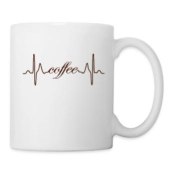 battement de coeur de café - Mug blanc - blanc - Droite