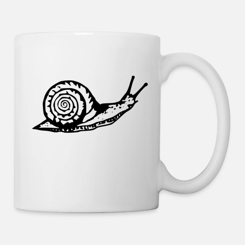 Snail black and withe - Tasse - Weiß