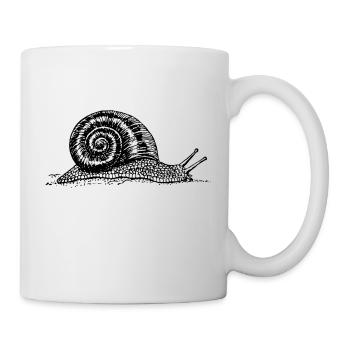 Black and withe snail - Tasse - Weiß - Rechts